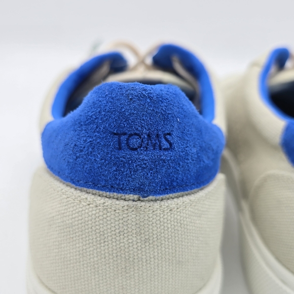 NWT TOMS Men's Leandro Brich/Admiral Blue Canvas/Pig Nubuck Lace-up Sneakers, 12 - Picture 9 of 16